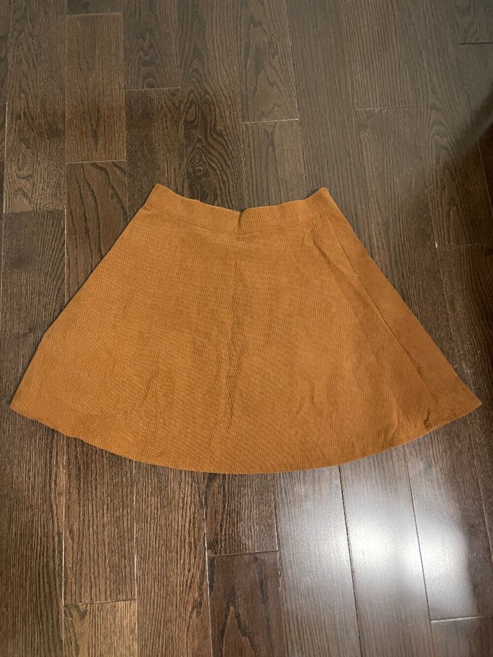 SHEIN Solid Corduroy Flare A-Line Brown Skirt